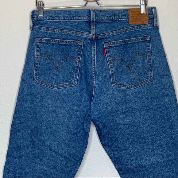 Levis quality denim wedgie straight raw hem crop jeans 31 - Picture 3 of 13